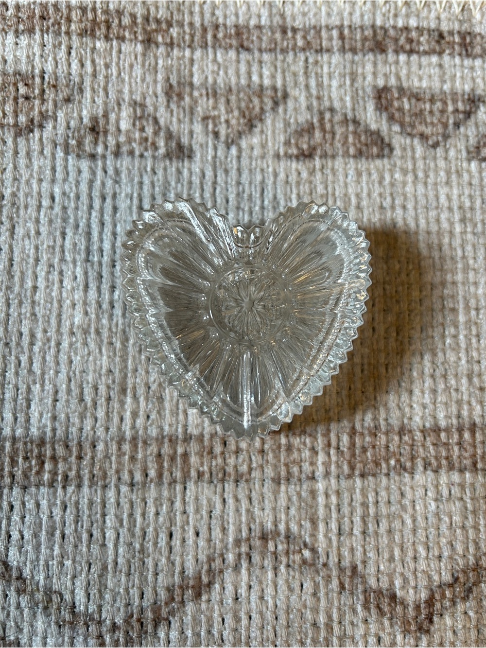 Vintage Italy Made Glass Heart Shaped Jewelry Box